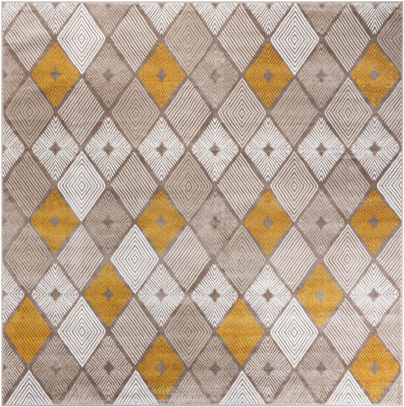 Coastal Haven Collection Area Rug - Anchorage Square Ivory and Yellow lifestyle 46