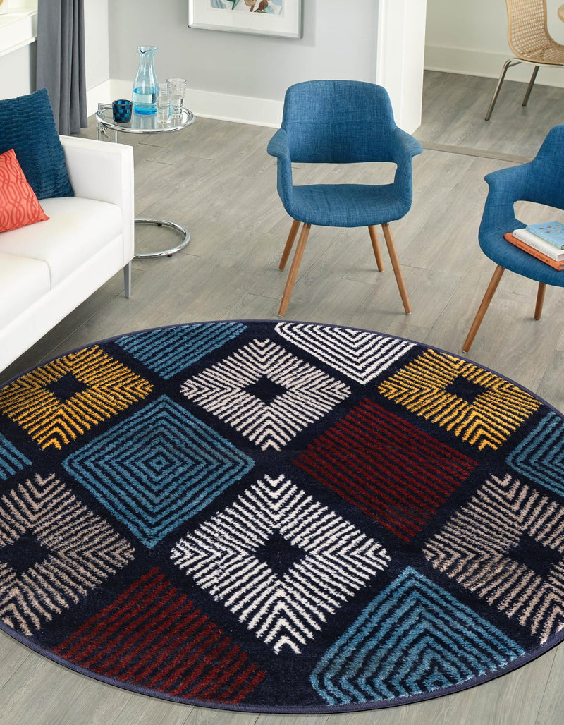 Coastal Haven Collection Area Rug - Anchorage Round Multi lifestyle 53