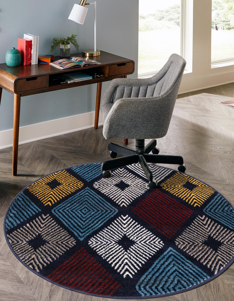 Coastal Haven Collection Area Rug - Anchorage Round Multi lifestyle 77