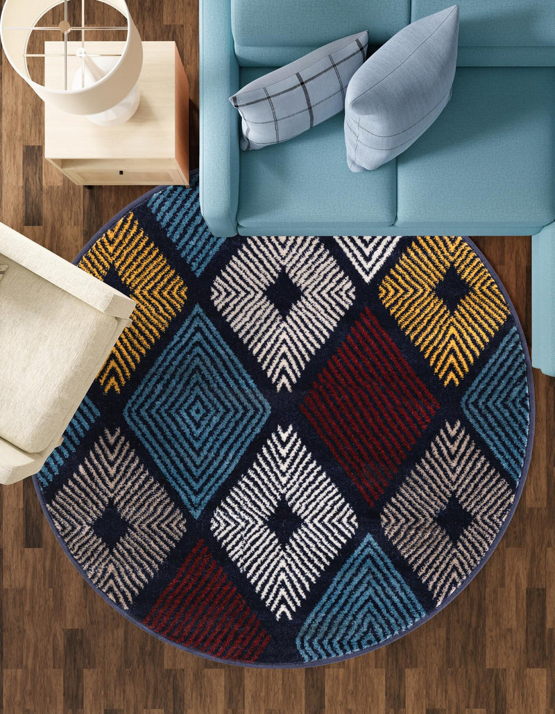 Coastal Haven Collection Area Rug - Anchorage Round Multi lifestyle 107