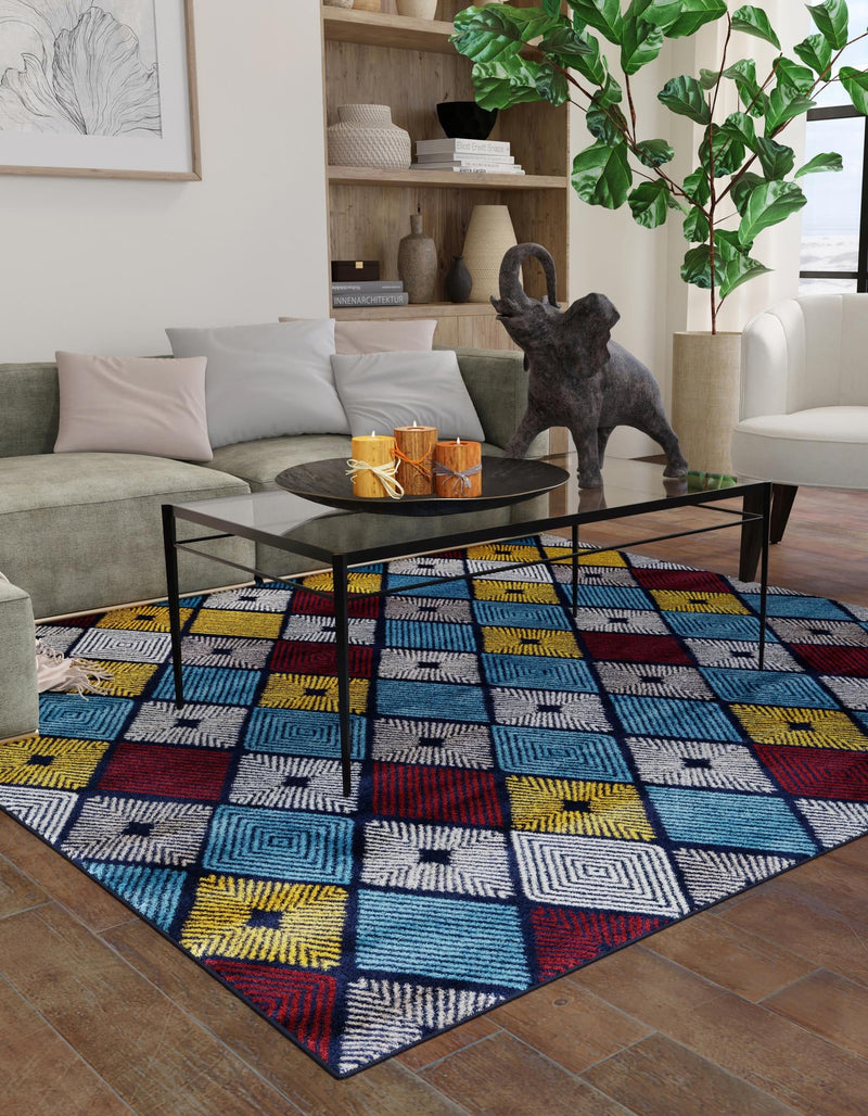 Coastal Haven Collection Area Rug - Anchorage Square Multi lifestyle 60