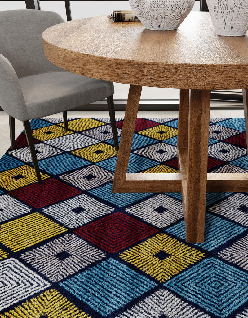 Coastal Haven Collection Area Rug - Anchorage Square Multi lifestyle 78