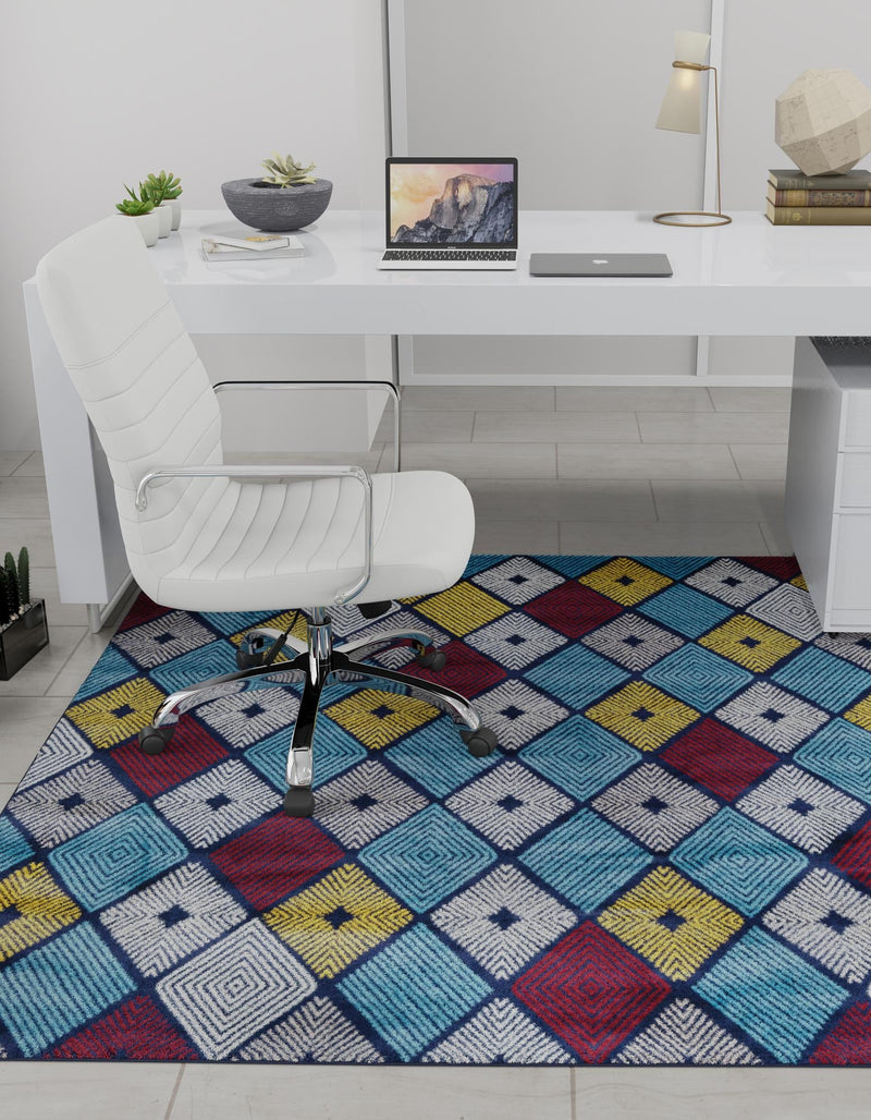 Coastal Haven Collection Area Rug - Anchorage Square Multi lifestyle 90