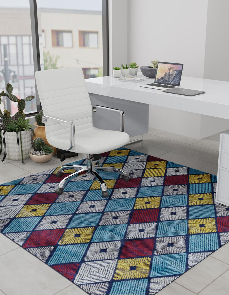 Coastal Haven Collection Area Rug - Anchorage Square Multi lifestyle 96