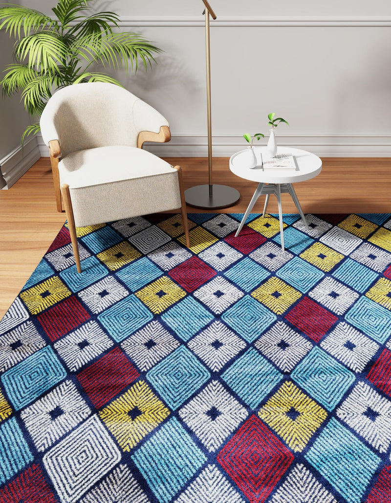 Coastal Haven Collection Area Rug - Anchorage Square Multi lifestyle 102