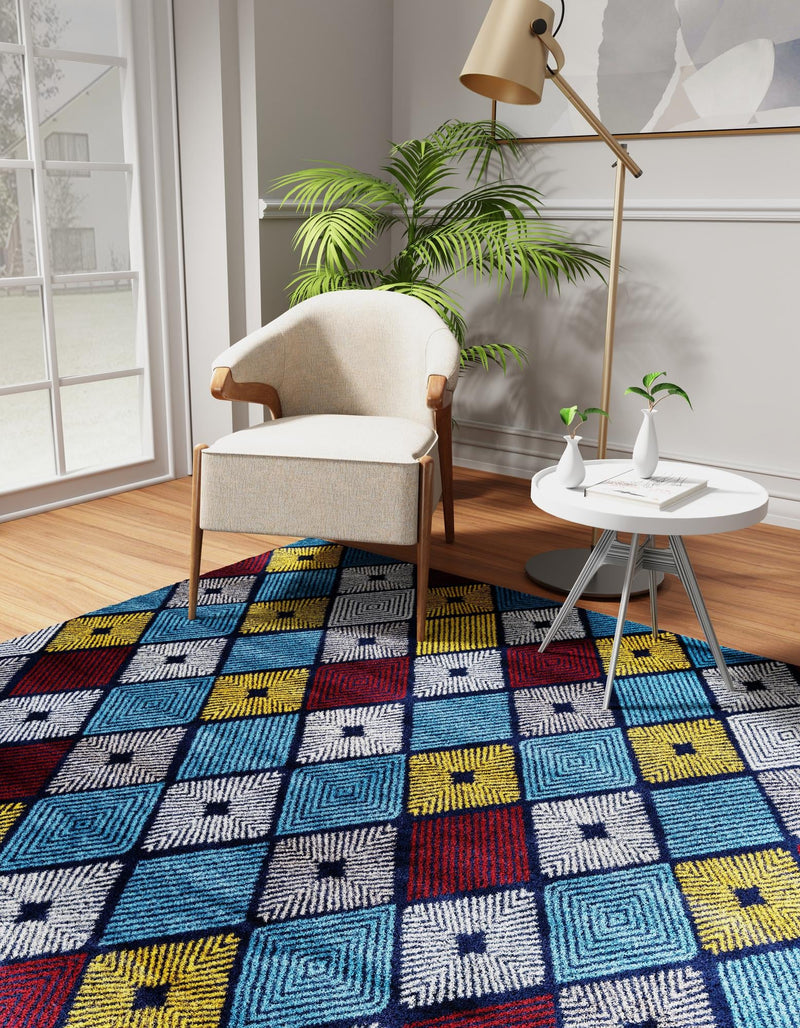 Coastal Haven Collection Area Rug - Anchorage Square Multi lifestyle 108