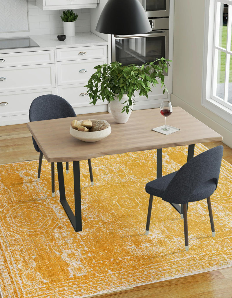 Dover Terrace Collection Area Rug - Lagoon (Yellow) Square Yellow lifestyle 4