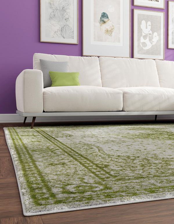 Dover Terrace Collection Area Rug - Marina (Green) Square Green lifestyle 3