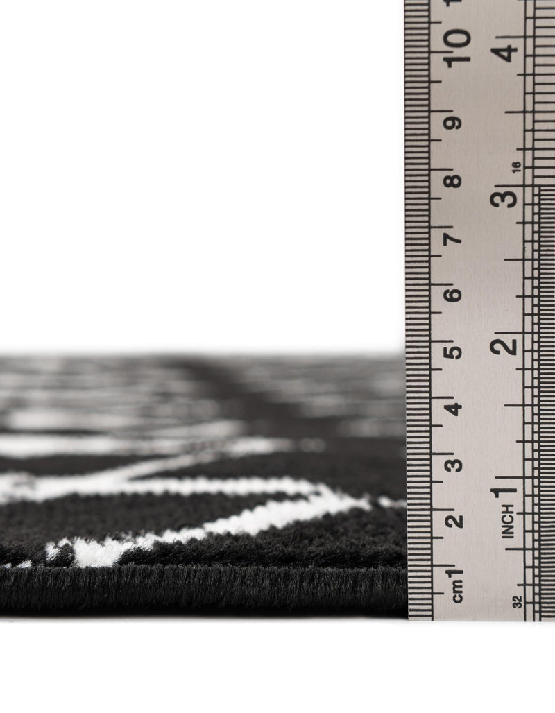 Marrakech Lattice Collection Area Rug - Medina (Black) Round Black lifestyle 11