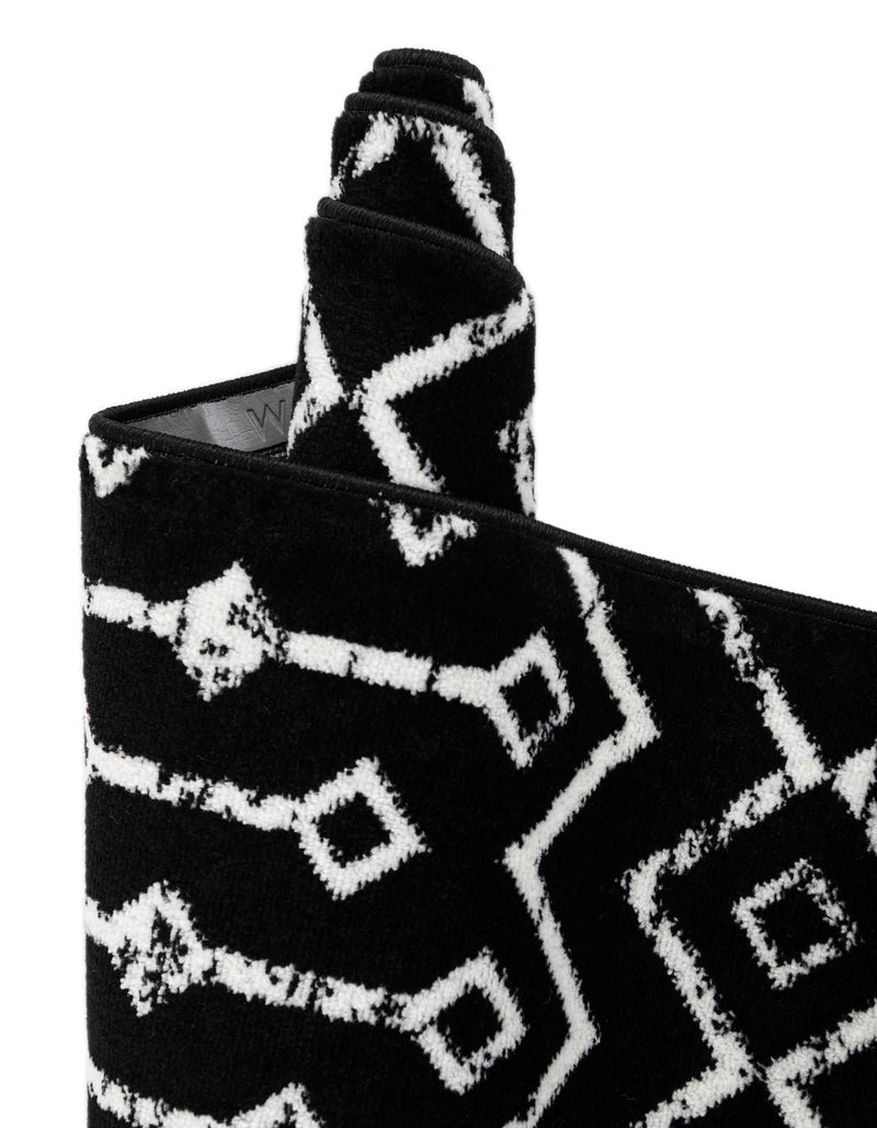 Marrakech Lattice Collection Area Rug - Medina (Black) Round Black lifestyle 17