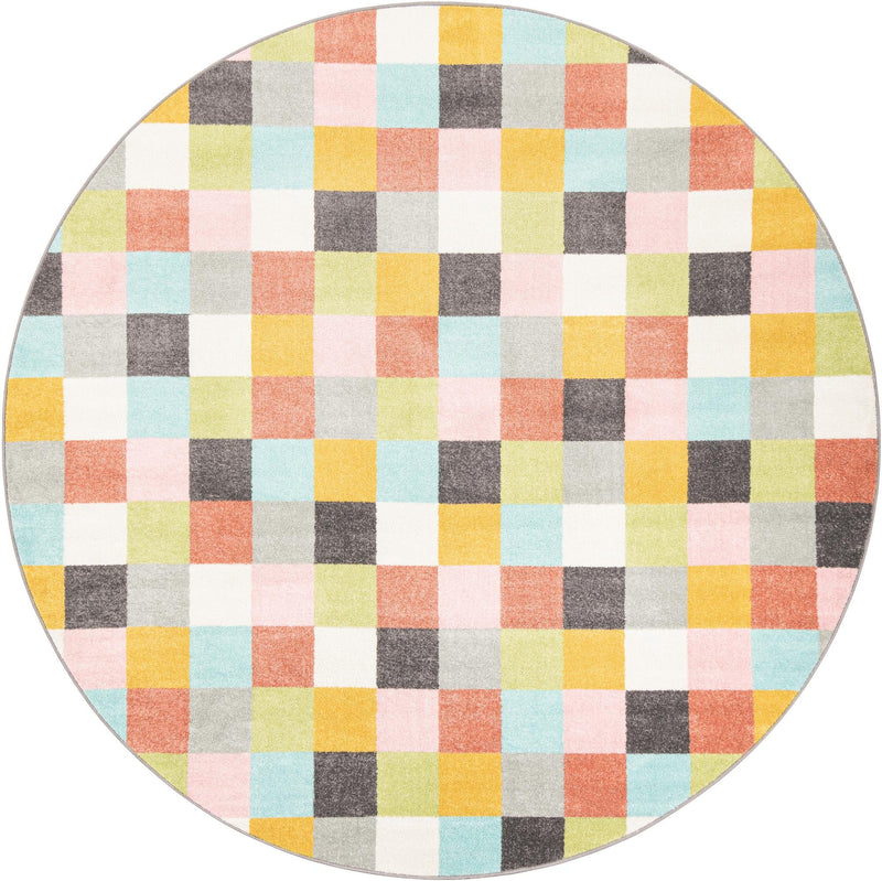 Playful Patterns Collection Area Rug - Mythic Round Multi lifestyle 18