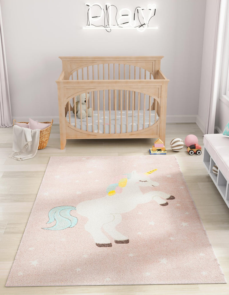 Playful Patterns Collection Area Rug - Tangle Rectangle Pink lifestyle 2