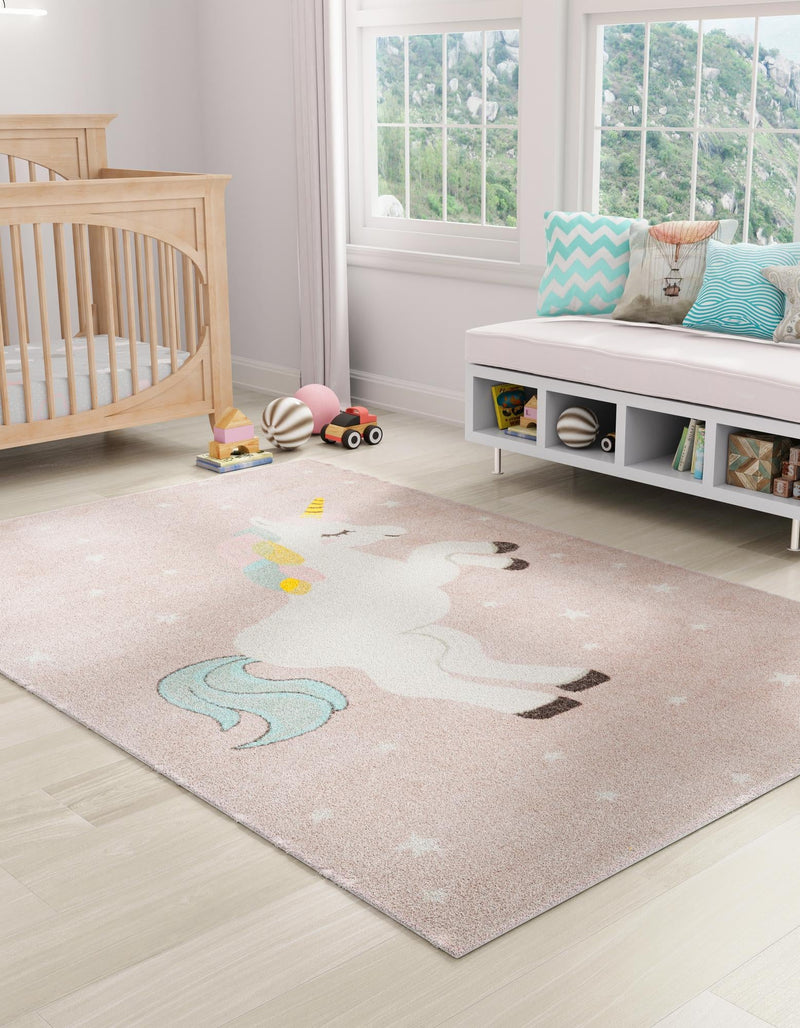 Playful Patterns Collection Area Rug - Tangle Rectangle Pink lifestyle 3