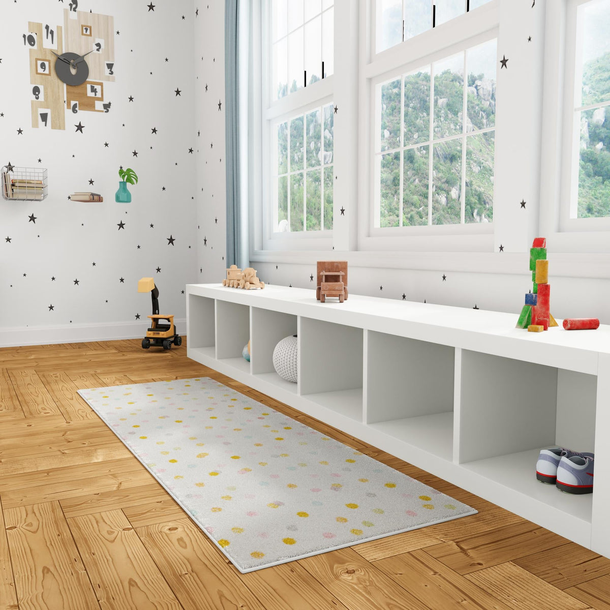 Playful Patterns Collection Area Rug - Fable Runner Ivory lifestyle 51