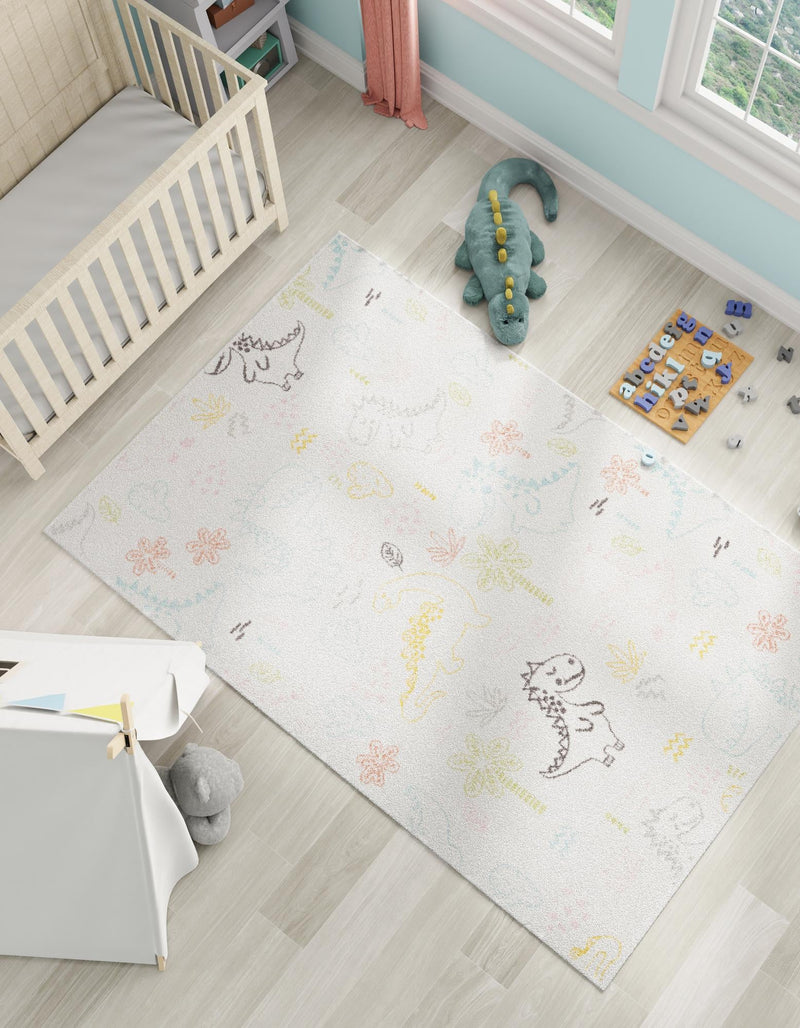 Playful Patterns Collection Area Rug - Abstracta Rectangle Ivory lifestyle 4