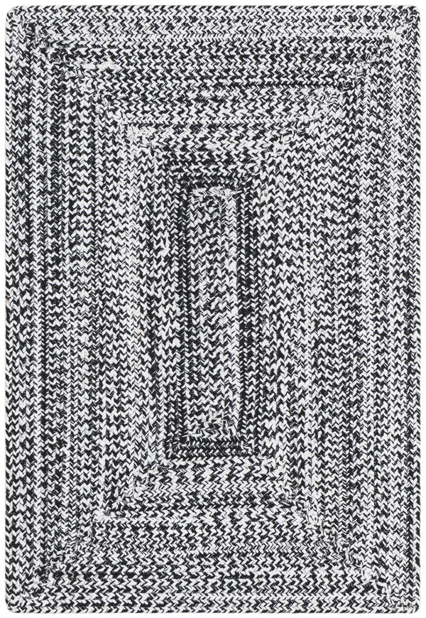 Sustainable Strands Indoor-Outdoor Oasis Collection Area Rug - Sandbar (Black and White) Rectangle Black and White Main