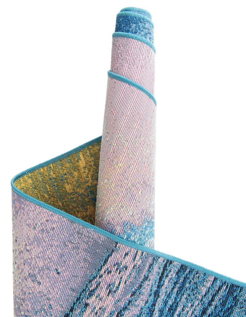 Urban Terrace Collection Area Rug - Veranda Round Blue lifestyle 25