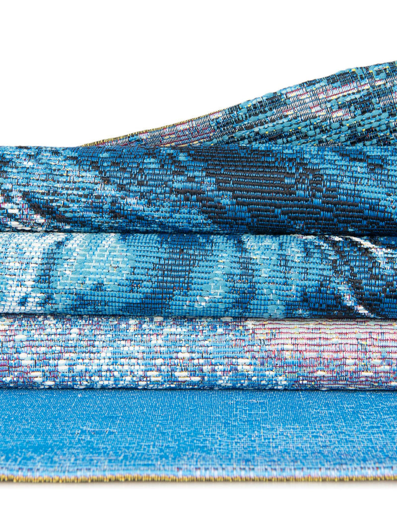 Urban Terrace Collection Area Rug - Veranda Round Blue lifestyle 28