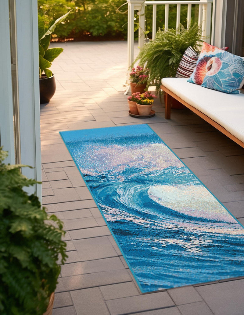 Urban Terrace Collection Area Rug - Veranda Runner Blue lifestyle 13