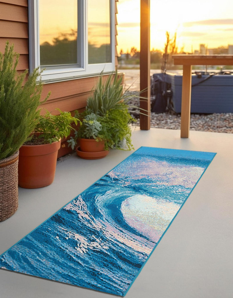 Urban Terrace Collection Area Rug - Veranda Runner Blue lifestyle 16