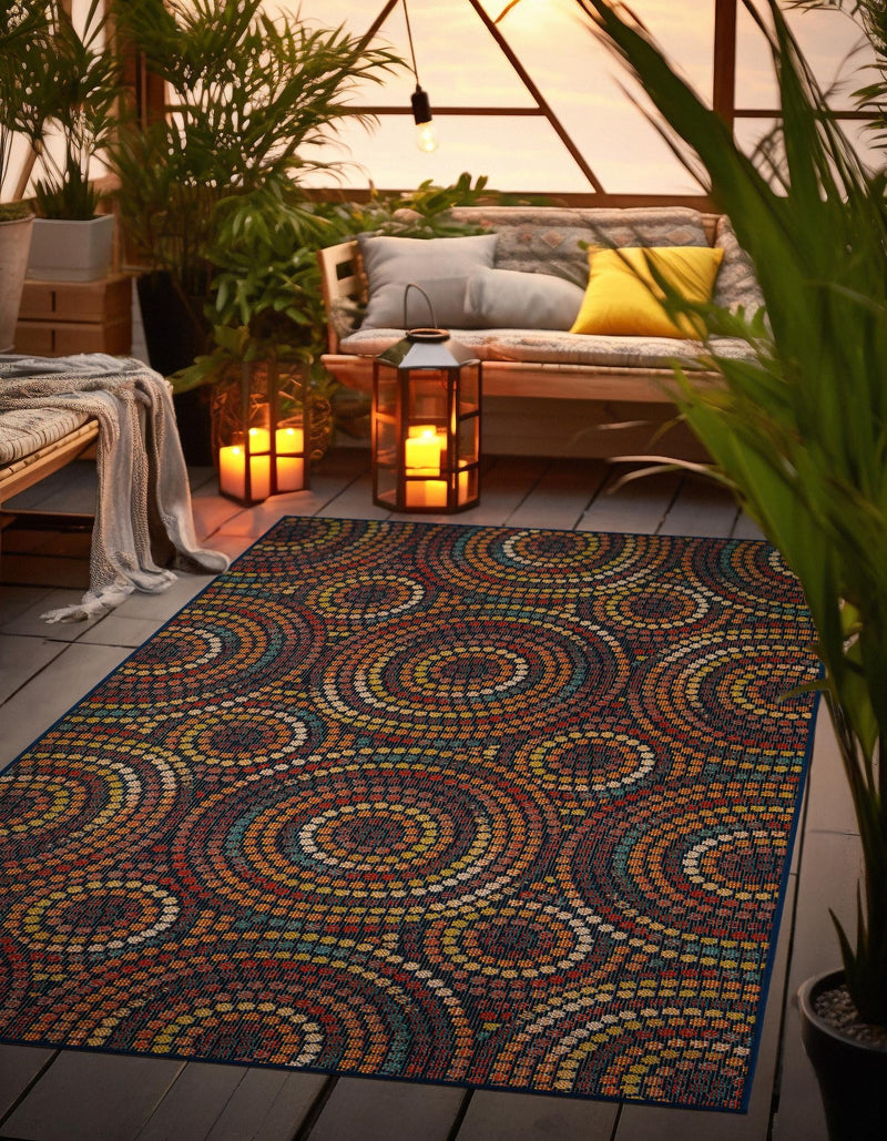 Coastal Terrace Collection Area Rug - Lagoon Rectangle Multi lifestyle 3