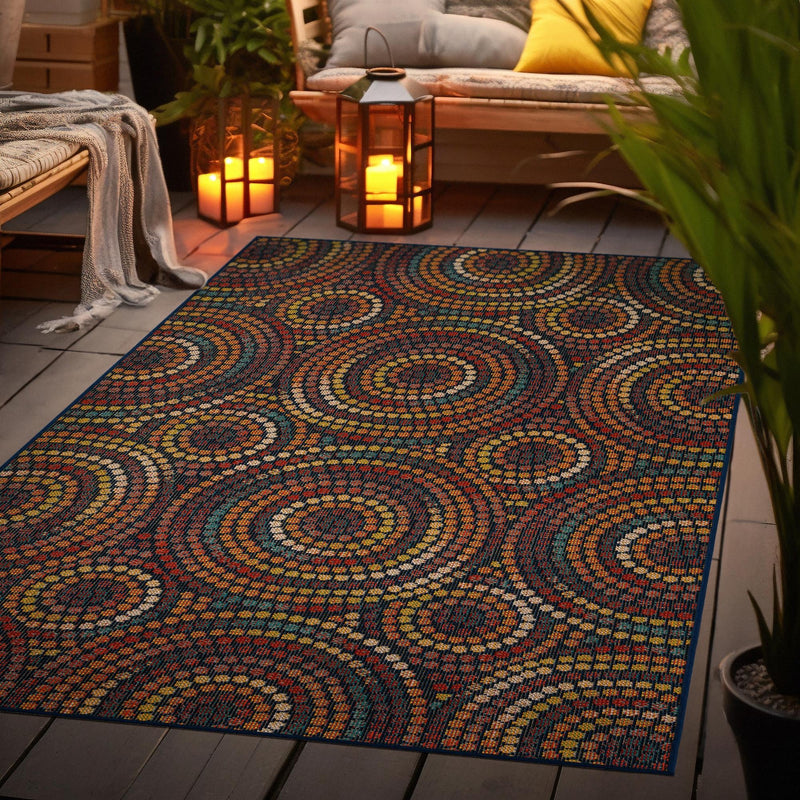 Coastal Terrace Collection Area Rug - Lagoon Rectangle Multi lifestyle 16