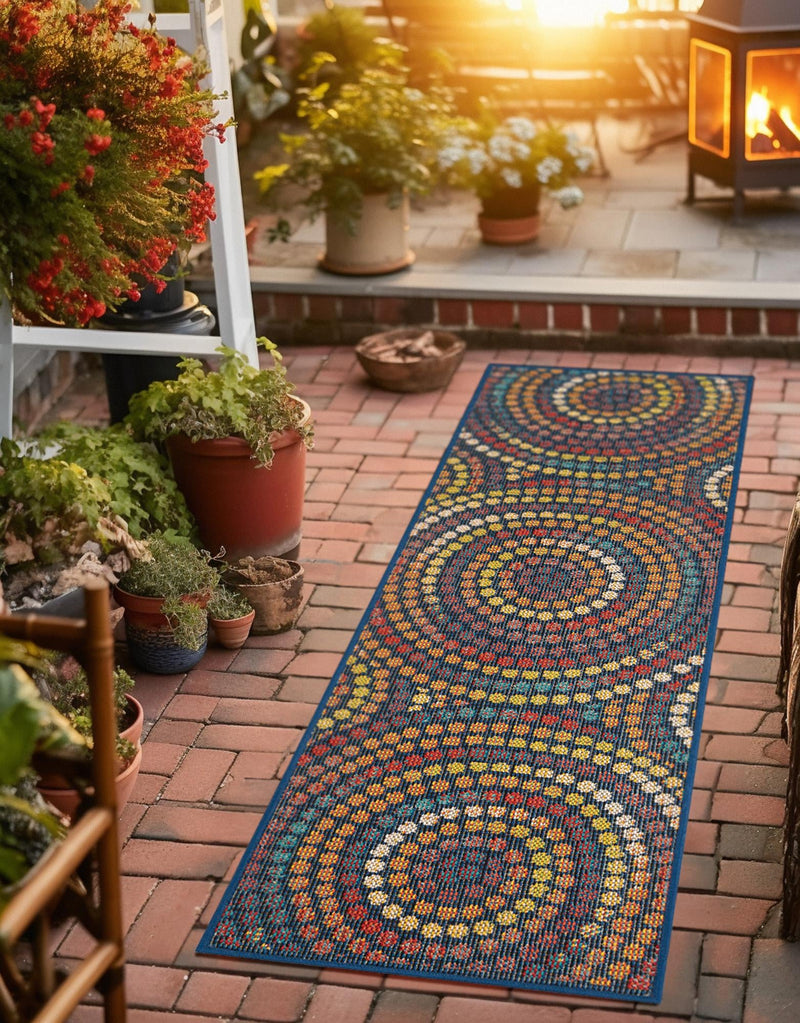 Coastal Terrace Collection Area Rug - Lagoon Runner Multi lifestyle 22