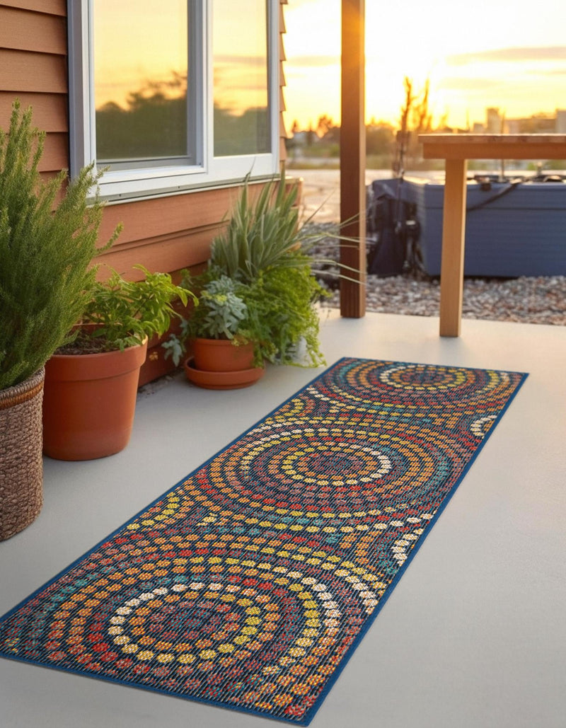 Coastal Terrace Collection Area Rug - Lagoon Runner Multi lifestyle 25