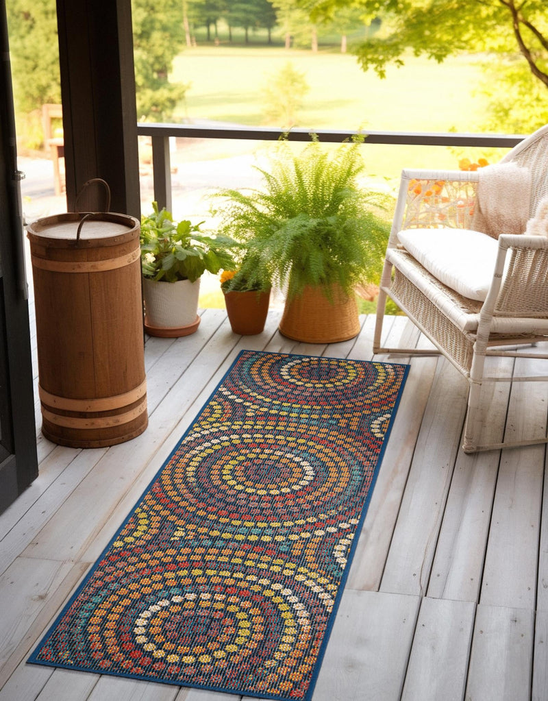 Coastal Terrace Collection Area Rug - Lagoon Runner Multi lifestyle 28