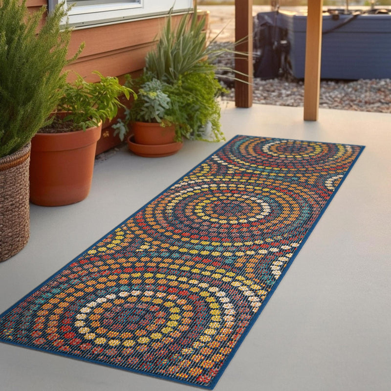 Coastal Terrace Collection Area Rug - Lagoon Runner Multi lifestyle 64
