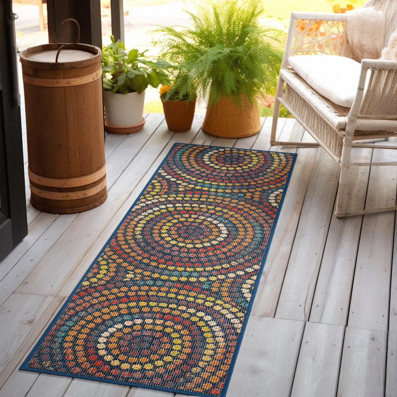 Coastal Terrace Collection Area Rug - Lagoon Runner Multi lifestyle 67