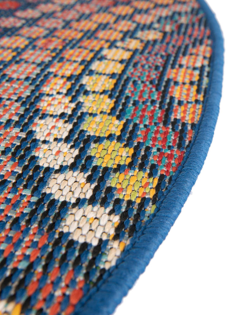 Coastal Terrace Collection Area Rug - Lagoon Round Multi lifestyle 36