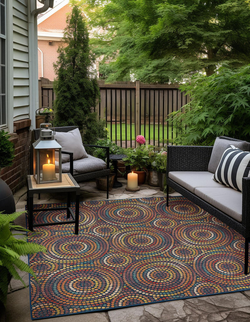 Coastal Terrace Collection Area Rug - Lagoon Square Multi lifestyle 23