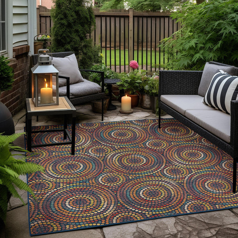 Coastal Terrace Collection Area Rug - Lagoon Square Multi lifestyle 62