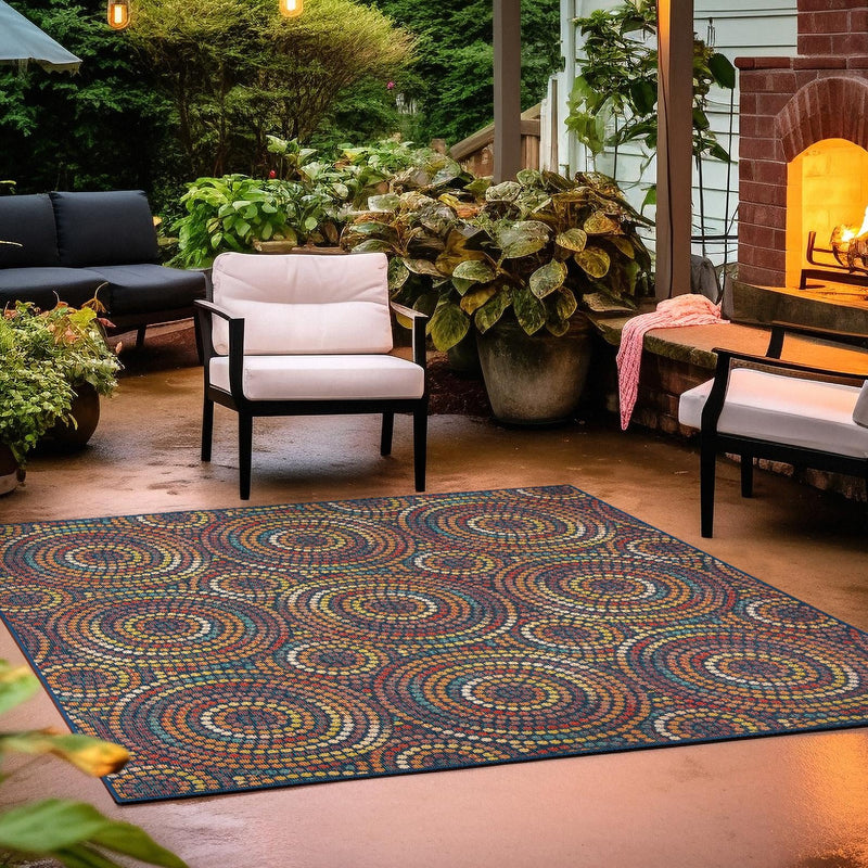 Coastal Terrace Collection Area Rug - Lagoon Square Multi lifestyle 65