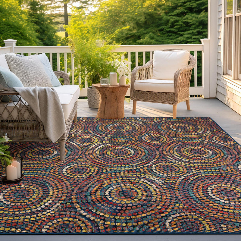 Coastal Terrace Collection Area Rug - Lagoon Square Multi lifestyle 68