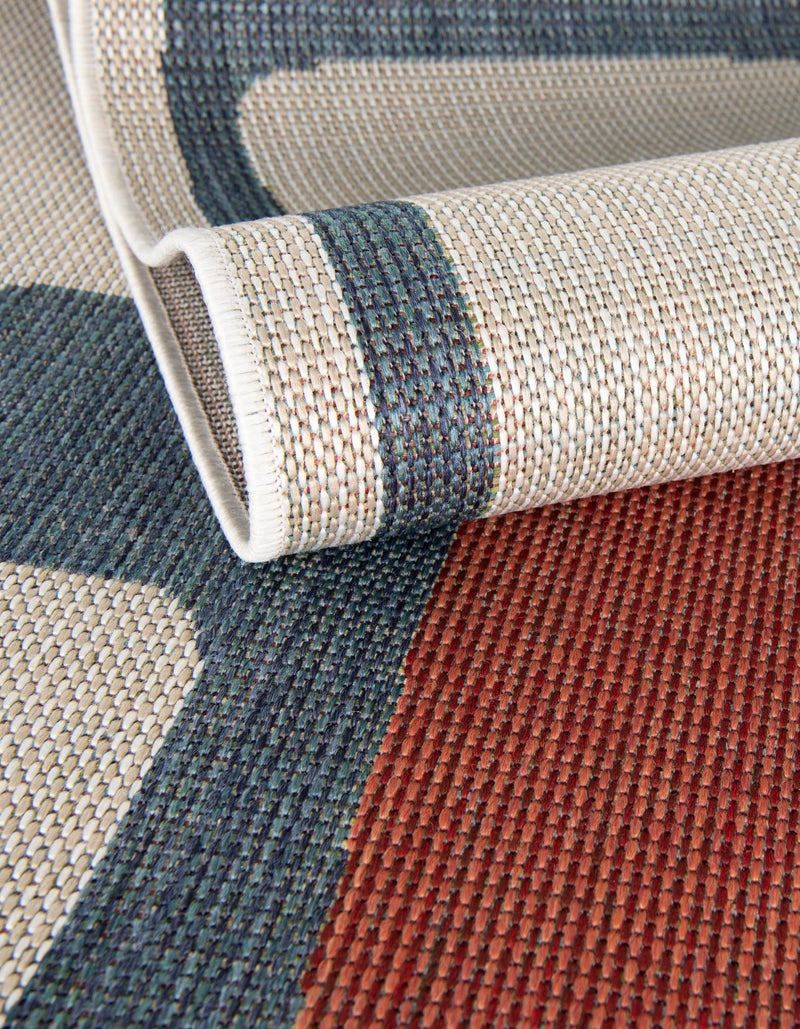Coastal Terrace Collection Area Rug - Sail Rectangle Ivory and Blue lifestyle 5