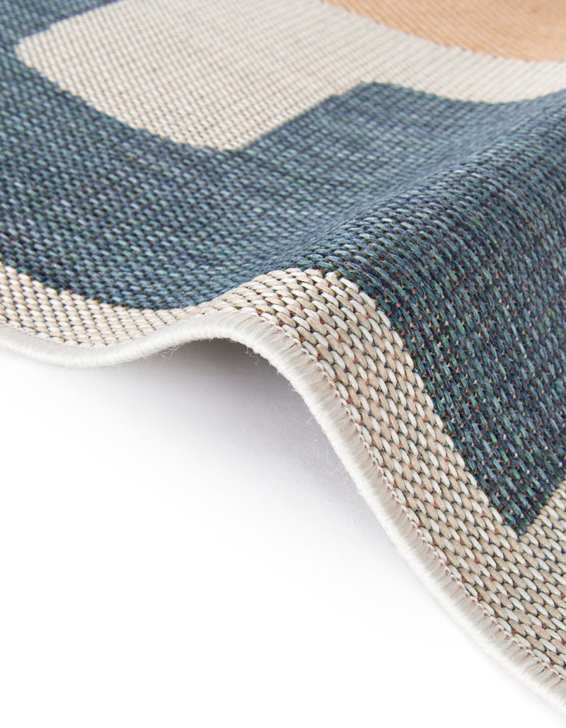 Coastal Terrace Collection Area Rug - Sail Rectangle Ivory and Blue lifestyle 9