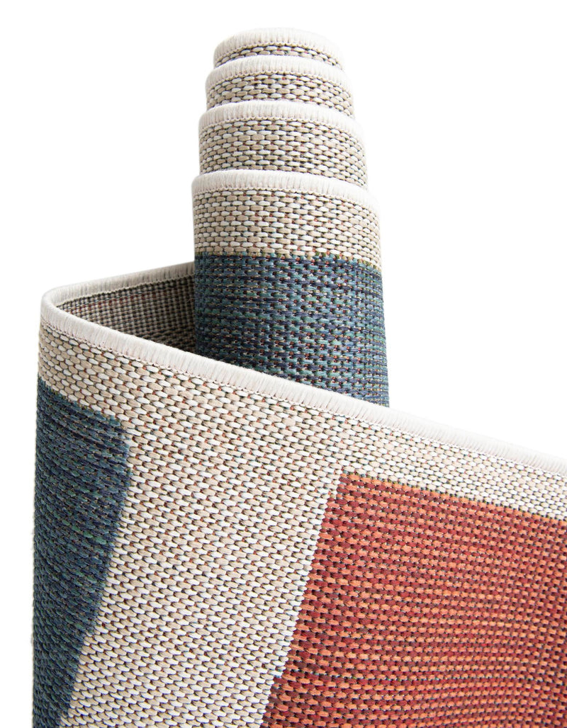 Coastal Terrace Collection Area Rug - Sail Rectangle Ivory and Blue lifestyle 10