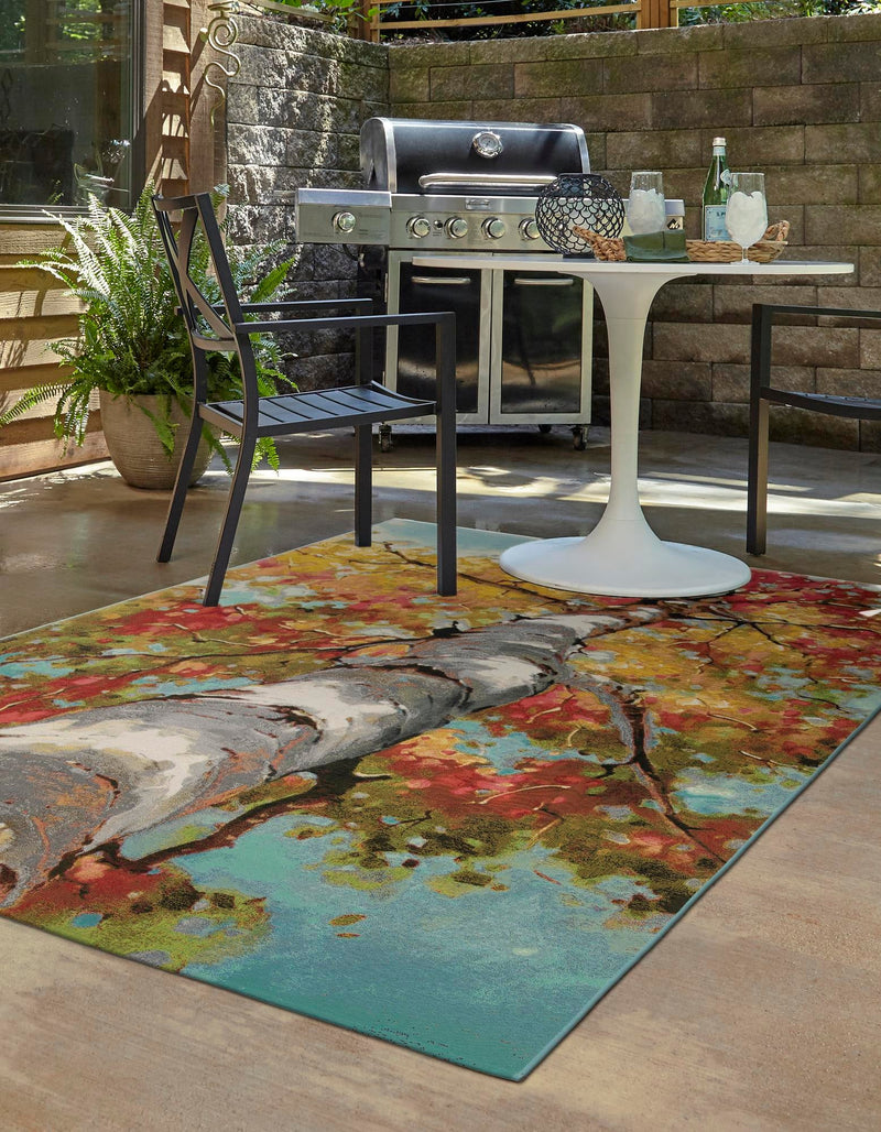 Seaside Blooms Collection Area Rug - Eden Rectangle Multi lifestyle 2