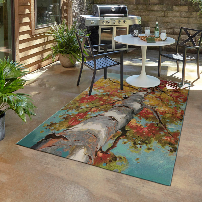 Seaside Blooms Collection Area Rug - Eden Rectangle Multi lifestyle 3