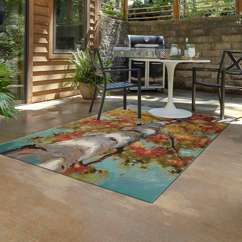 Seaside Blooms Collection Area Rug - Eden Rectangle Multi lifestyle 4