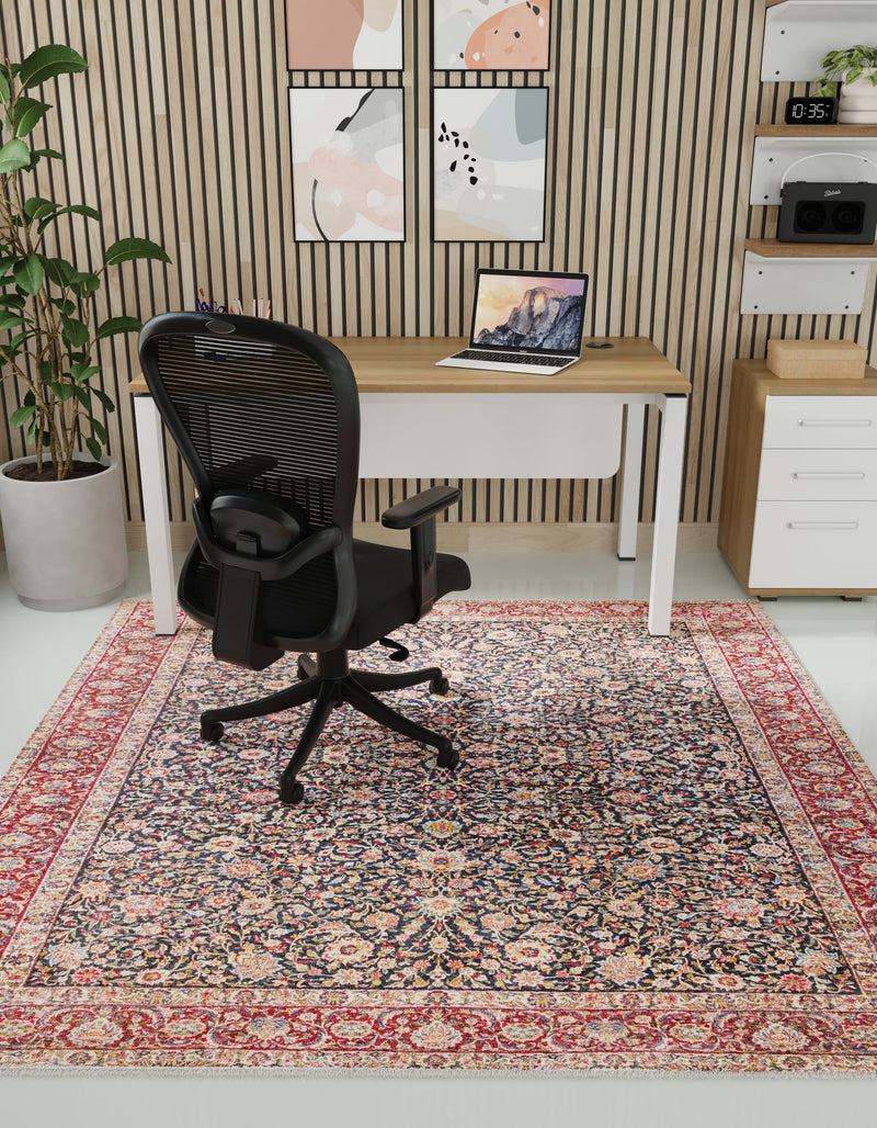 Bazaar Chic Collection Area Rug - Tangier Square Navy Blue lifestyle 33