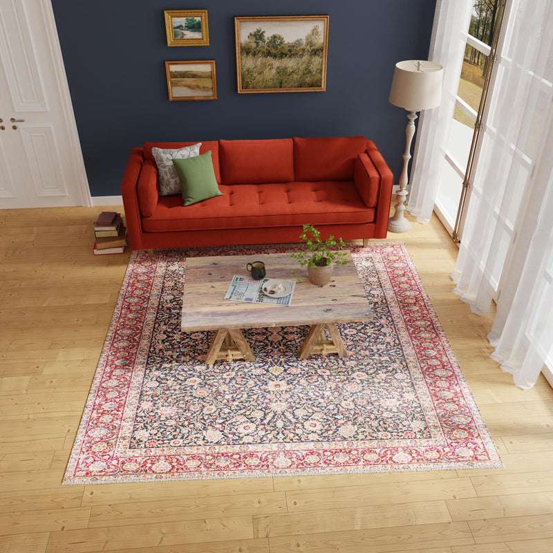Bazaar Chic Collection Area Rug - Tangier Square Navy Blue lifestyle 62