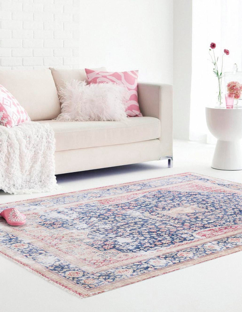 Bazaar Chic Collection Area Rug - Rabat Rectangle Navy Blue lifestyle 3