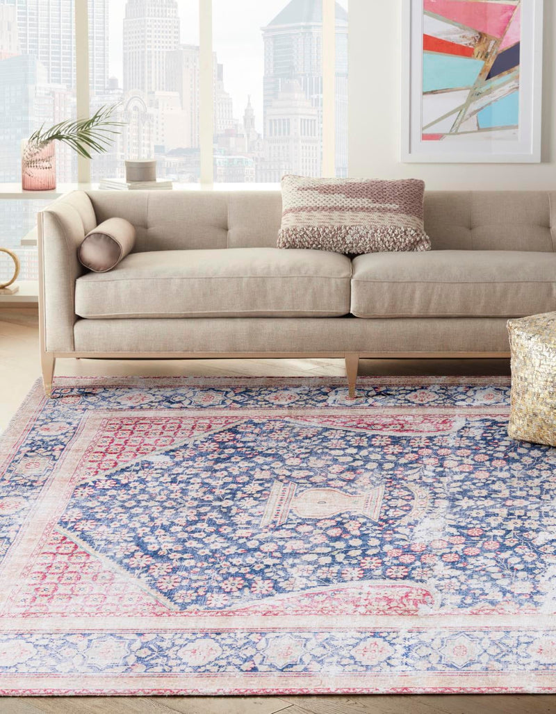 Bazaar Chic Collection Area Rug - Rabat Rectangle Navy Blue lifestyle 4
