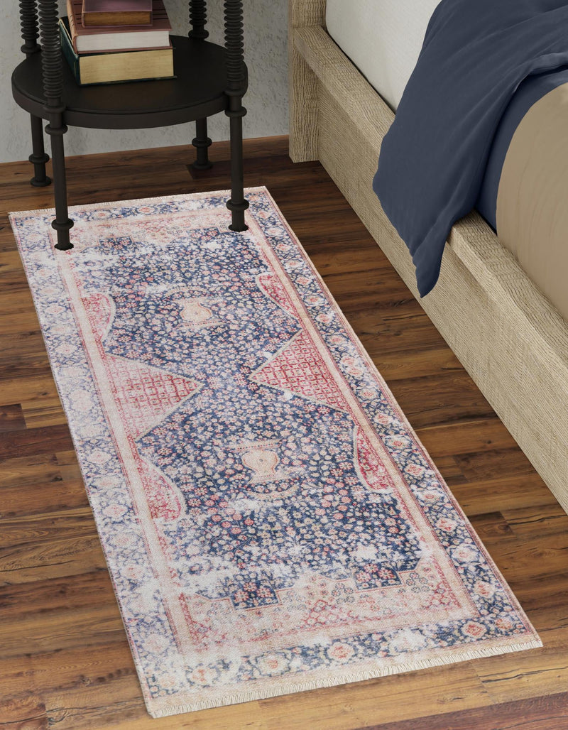 Bazaar Chic Collection Area Rug - Rabat Runner Navy Blue lifestyle 32