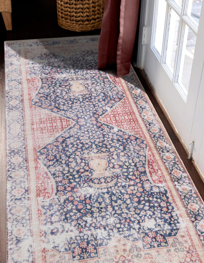 Bazaar Chic Collection Area Rug - Rabat Runner Navy Blue lifestyle 36