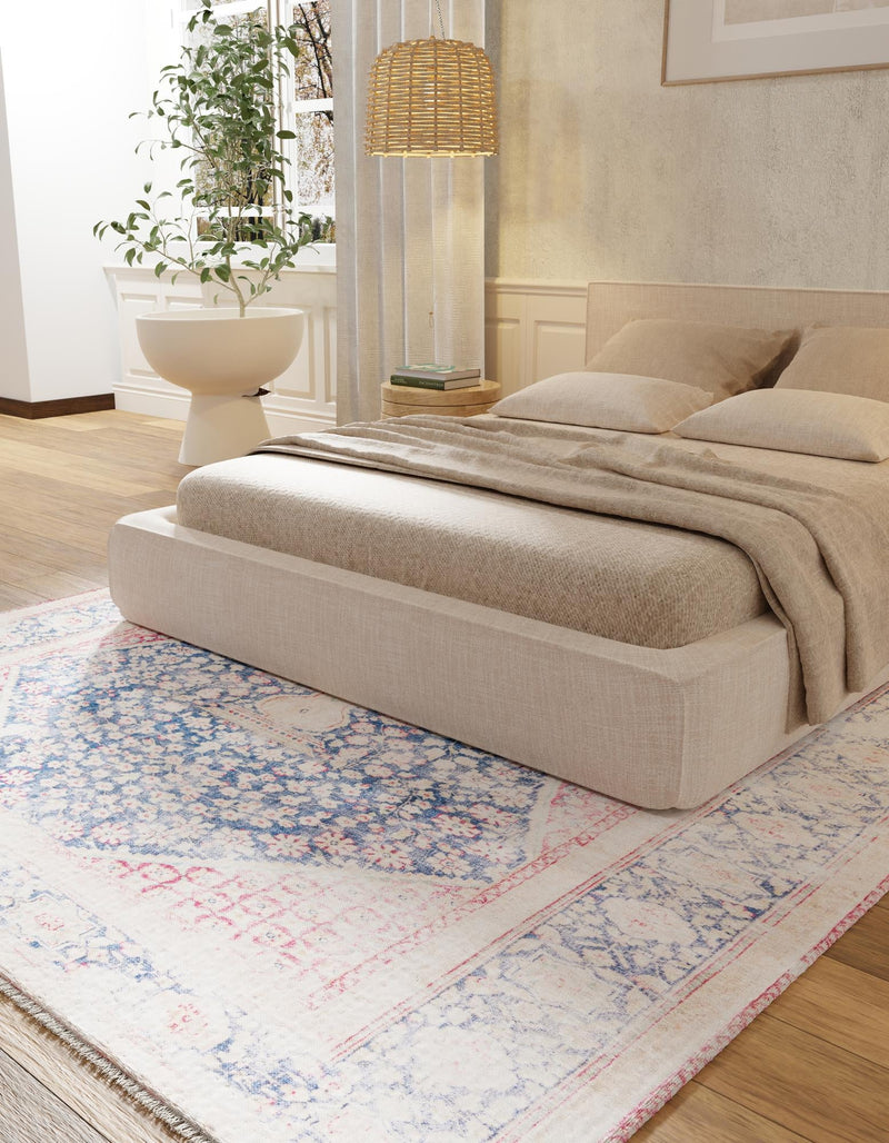 Bazaar Chic Collection Area Rug - Rabat Square Navy Blue lifestyle 25