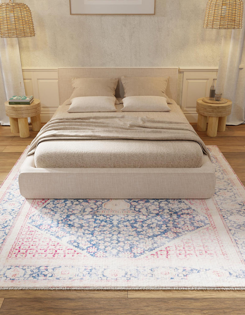 Bazaar Chic Collection Area Rug - Rabat Square Navy Blue lifestyle 27